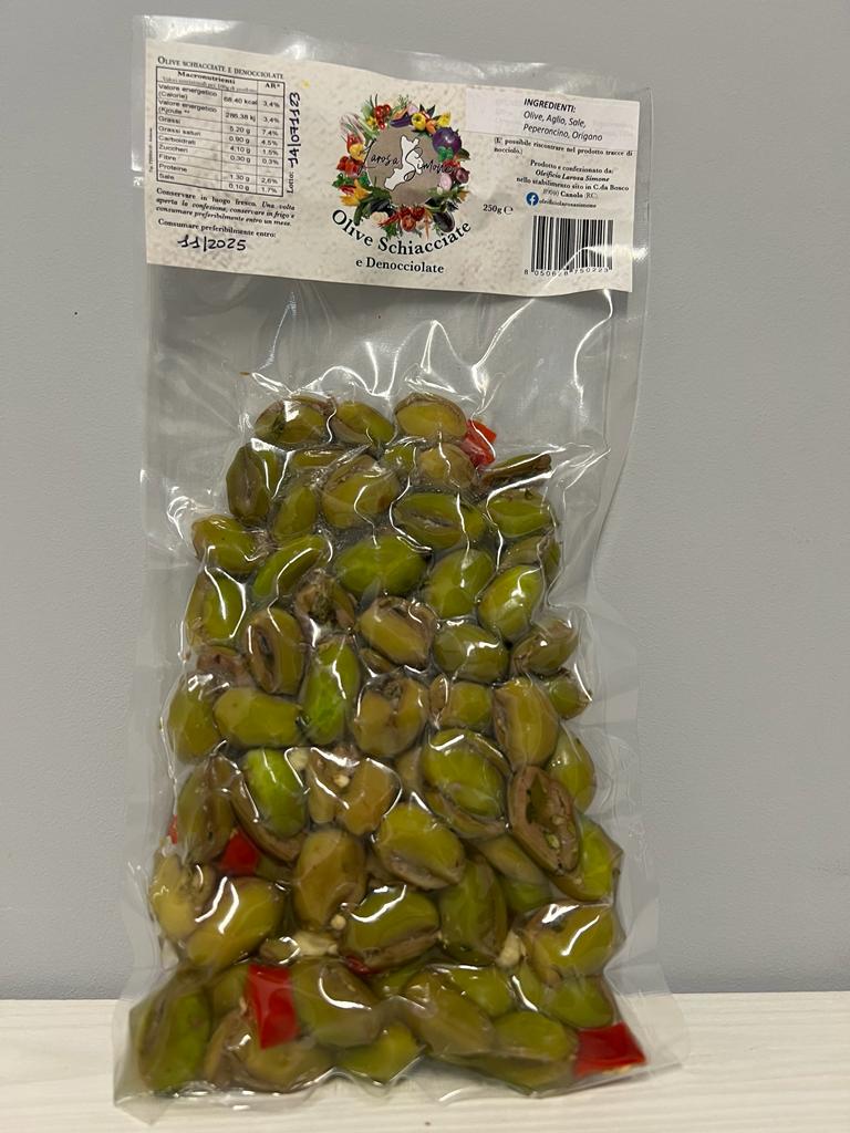 Olive Schiacciate e Denocciolate 250g BUSTE SOTTOVUOTO